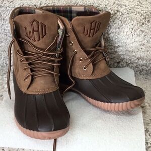 MARLEYLILLY monogrammed boots for women size 8